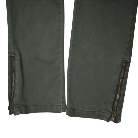 Y2K Union Bay dark olive green skinny cargo pocket moto pants low rise size 11 - Picture 4 of 7